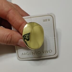 New!Argento Vivo Polished Golden-Tone Ring Sz 8